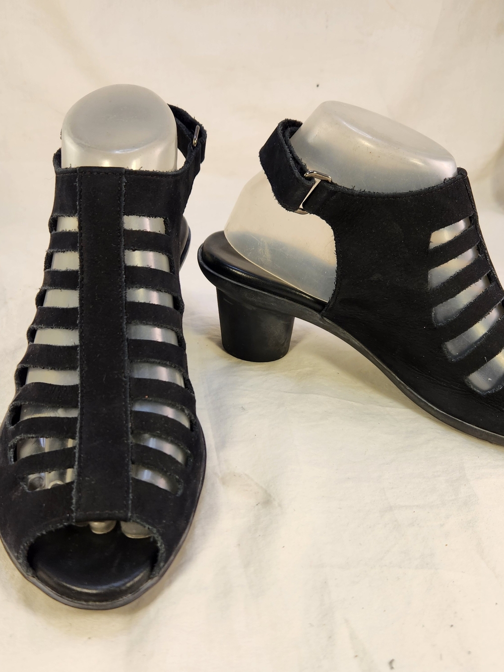 ARCHE LN ENEXOR STYLED BLACK NUBUCK WOMEN SANDALS HIGH HEELS SIZE 40/9.5 EUC